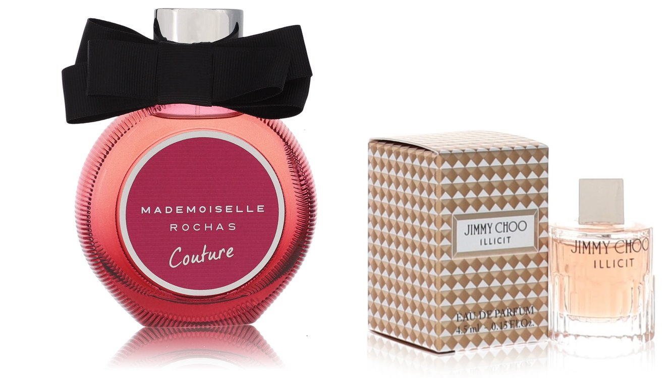 Rochas Set of Womens Mademoiselle Rochas Couture by Rochas EDP Spray (Tester) 3 oz And a Jimmy Choo Illicit Mini EDP .15 oz
