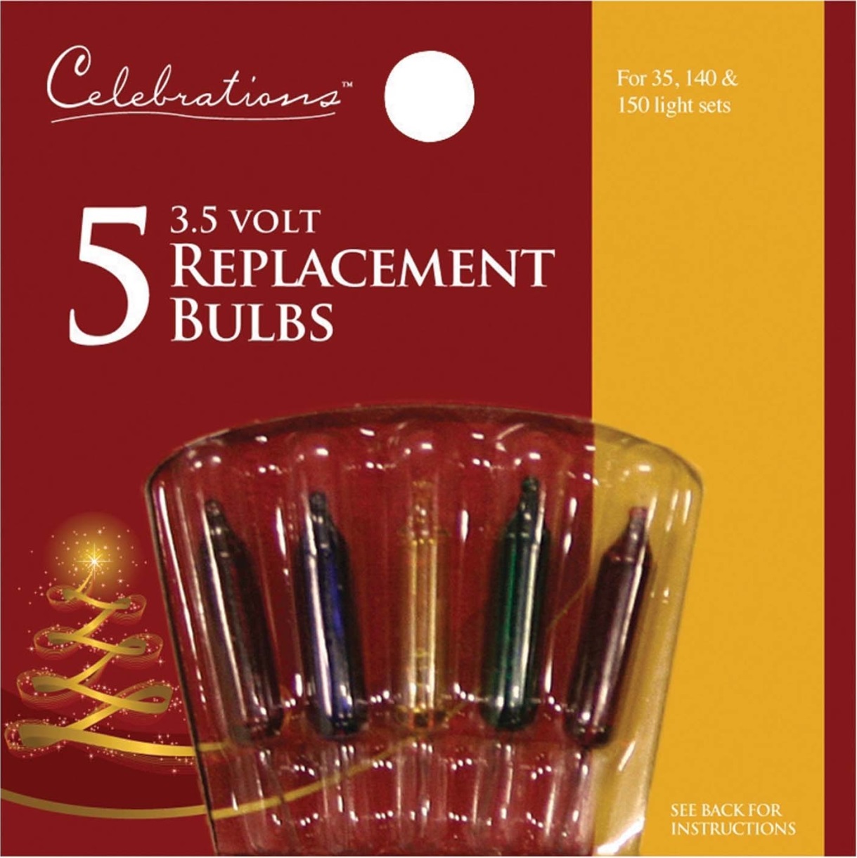 CELEBRATIONS 1265-1-71 Mini Replacement Bulbs, 3.5 V, Multi-Color, CD/5