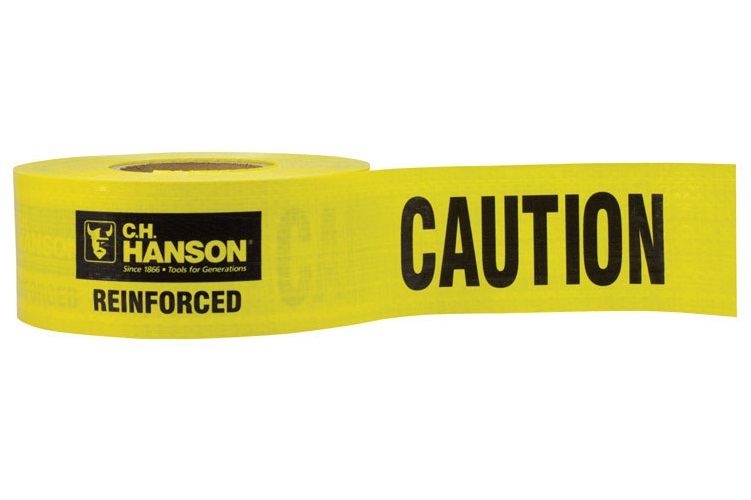 C.H. Hanson 16030 Barricade Caution Tape, Yellow, Polyethylene, 500'