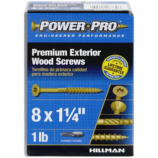 Hillman Fasteners 48594 Power Pro Exterior All Purpose Screw, 8" x 11/4"