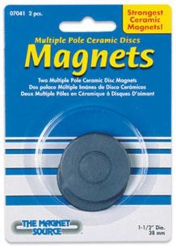 Master Magnetics 07041 Ceramic Disc Magnets, 1-1/2" x 3/16", Pack-2