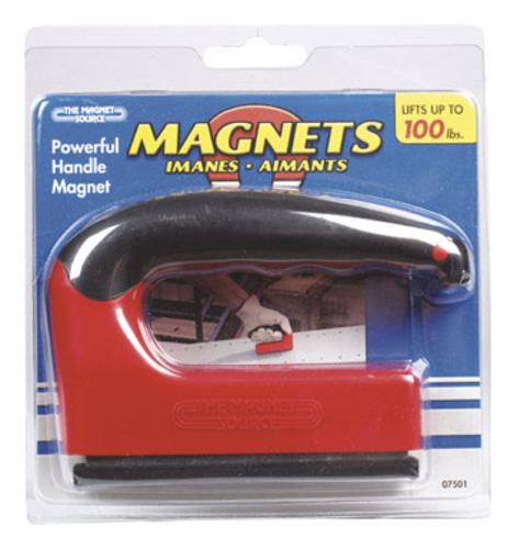 Master Magnetics 07501 Powerful Handle Magnet With Rubber Handle, 100Lb