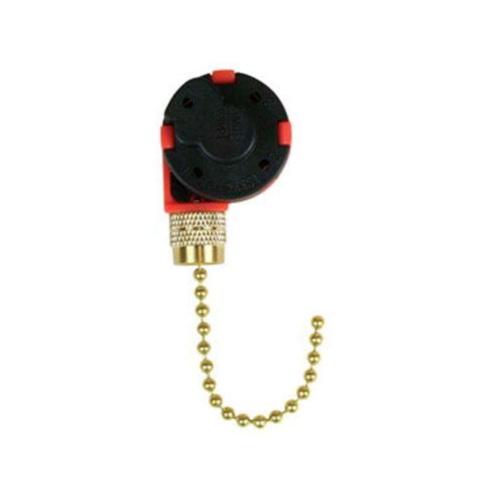 Jandorf 60303 Fan Switch With Pull Chain, 3 Speed, Brass