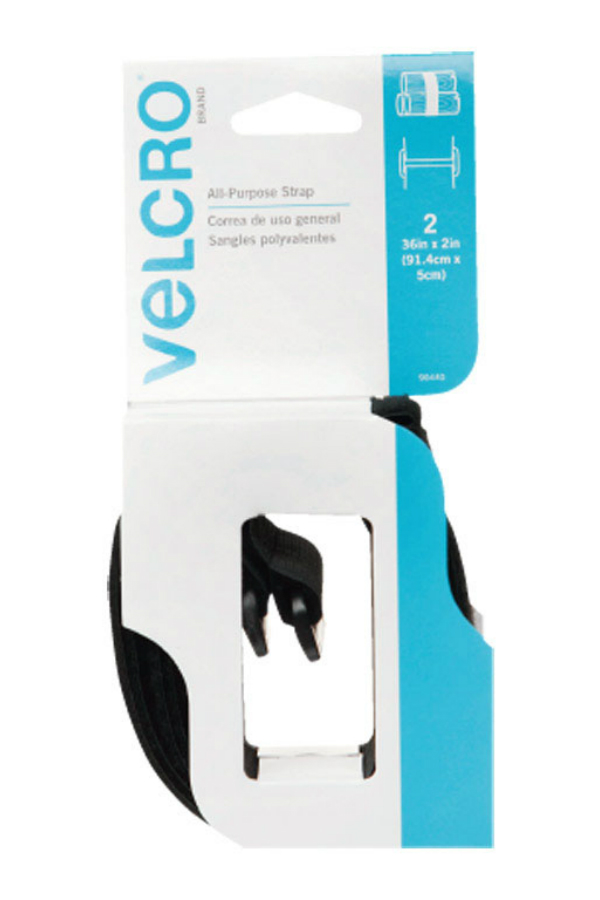 Velcro 90440 Velstrap Cinch Strap, Black, 2" x 36"