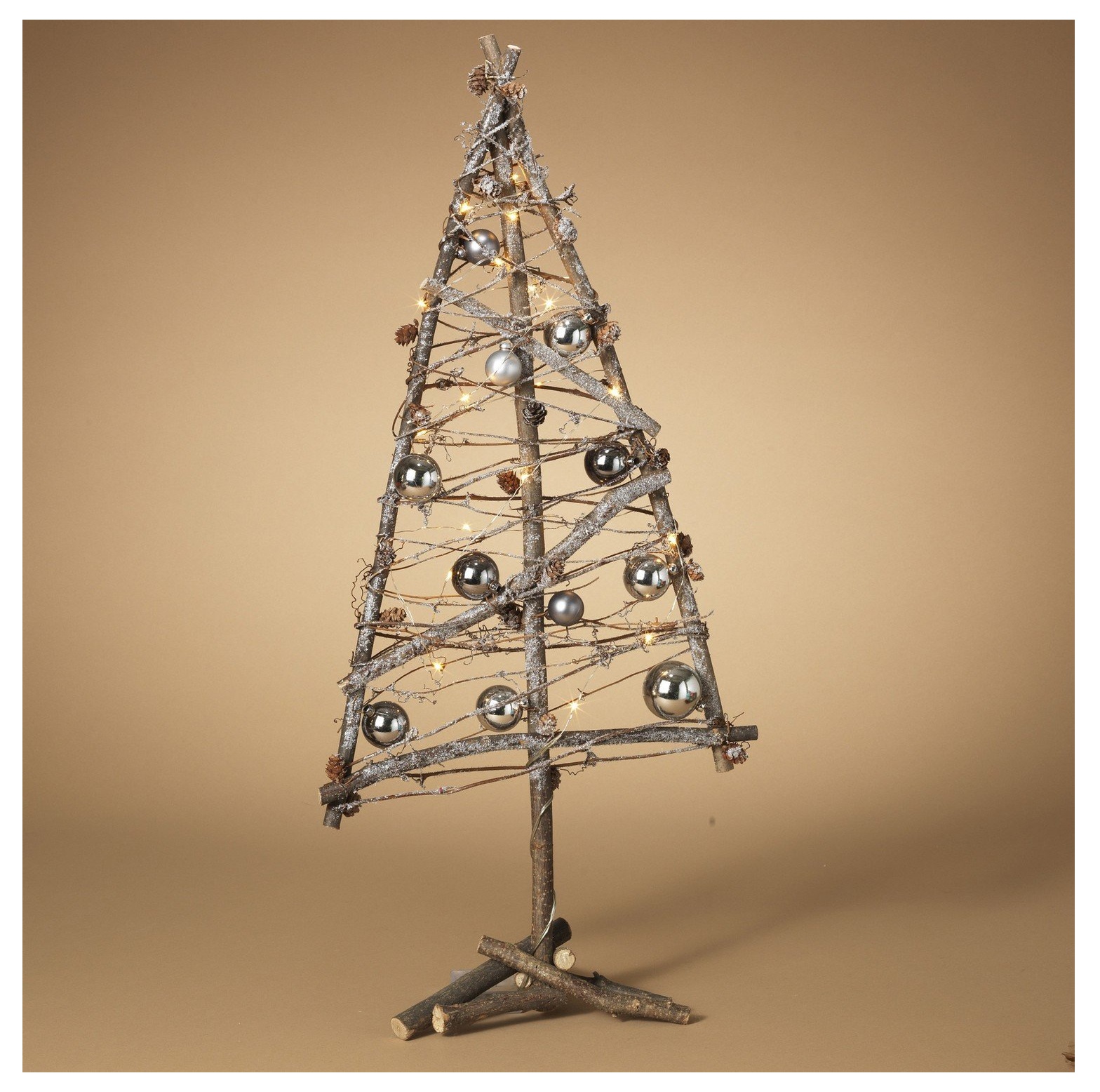 Gerson 2218090 Battery Operated Timer Natural Twig Christmas