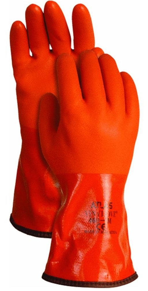 Atlas Glove 460XL-10.RT Insulated PVC Snow Blower Gloves, X-Large, Orange