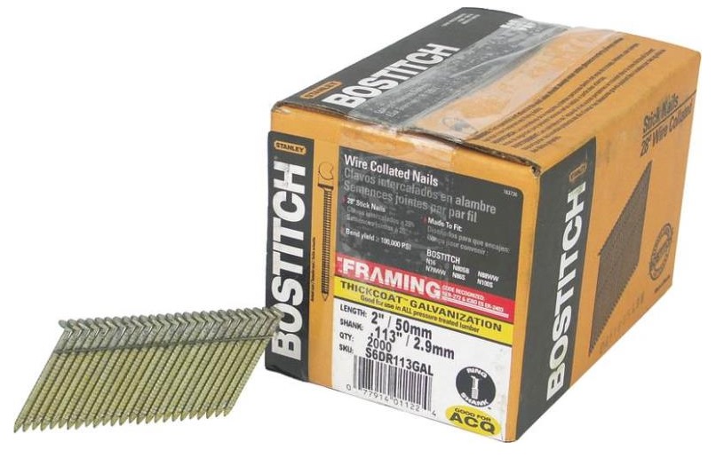 Stanley Bostitch Stanley-Bostitch S6DR113GAL-FH 113 x 2 in. Electro Galvanized Ring Framing Nail