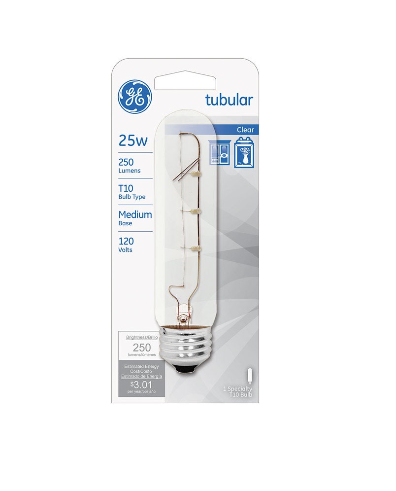 GE 45144 Tubular Light Bulb 25 Watts - Clear