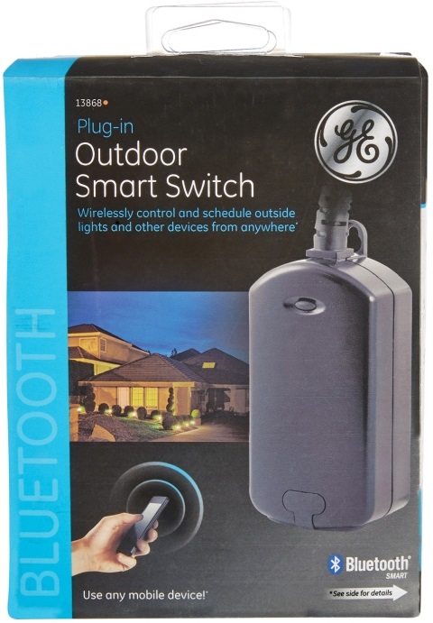 Ge 13868 Bluetooth Outdoor Smart Switch Timer Black