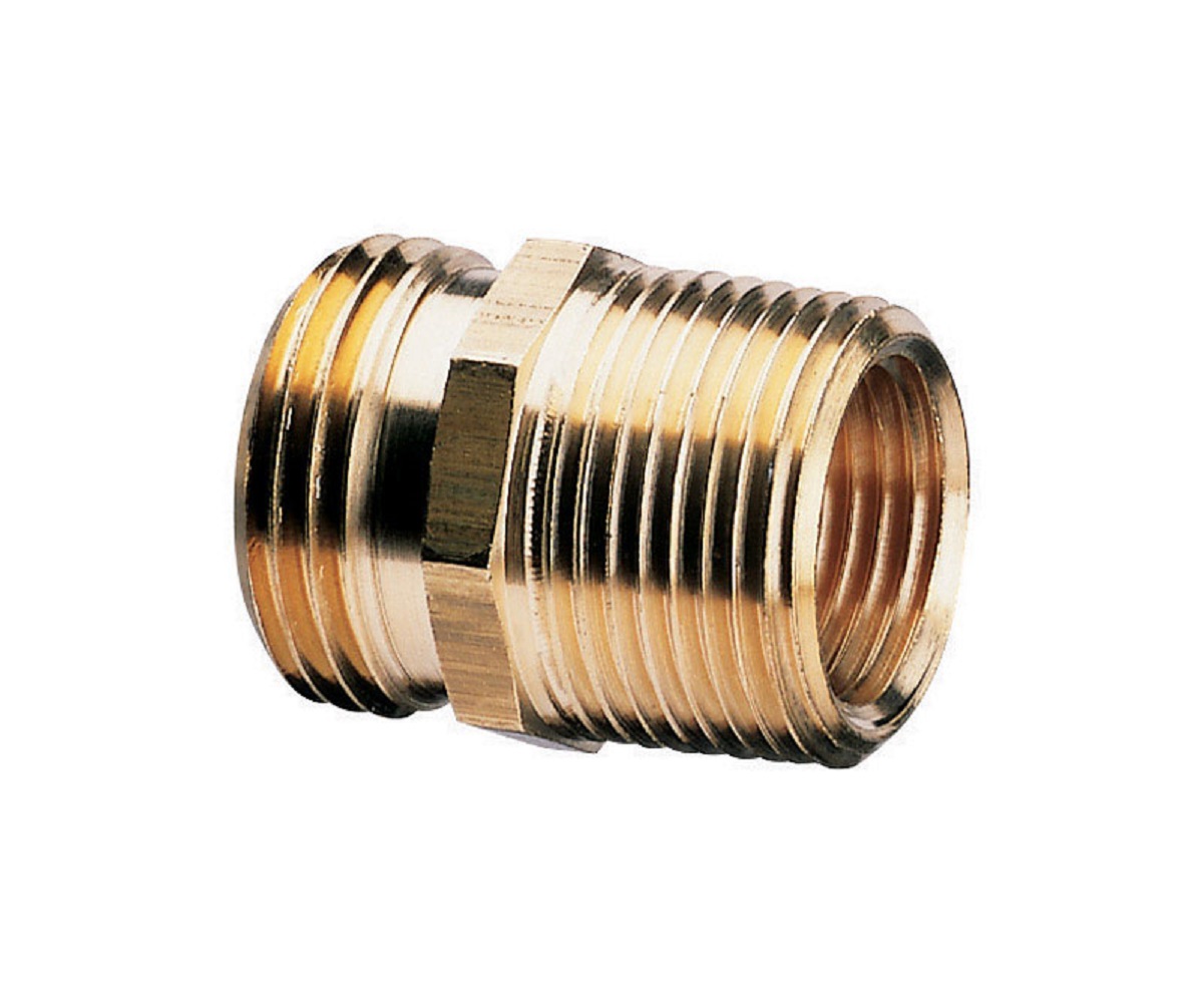 Gilmour 877054-1001 Brass Double Male Hose Connector, 3/4" x 3/4"