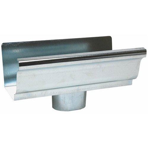 AmeriMax 29010 K-Style Gutter End With Drop, 5", Galvanized
