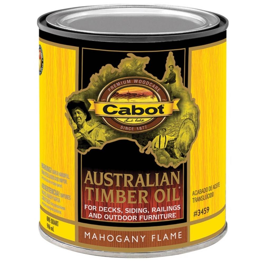cabot 04-3459 Australian Timber Oil, Mahogany Flame, 1 Quart
