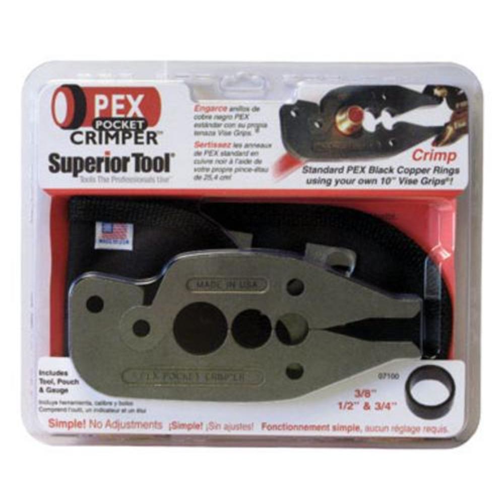 Superior Tool 07100 PEX Pocket Crimping Tool, 10", Black