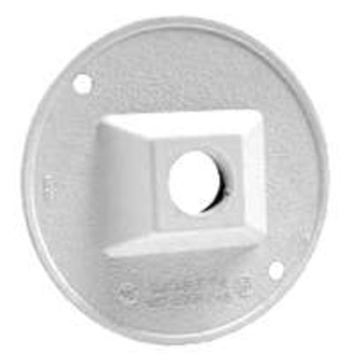 Bell Weatherproof 5193-6 Round Outlet Cover, White, 1/2"