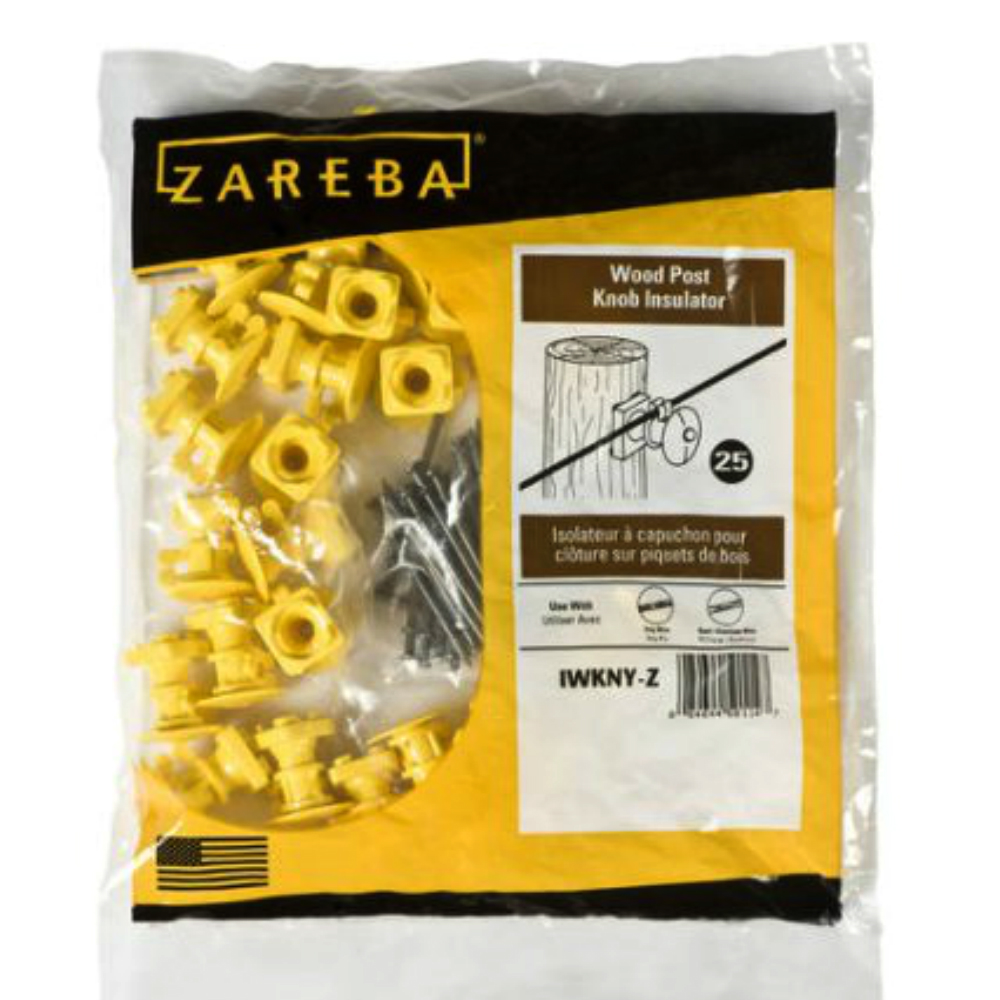 Zareba IWKNY-Z Economy Insulator with Double Headed Nail, Yellow