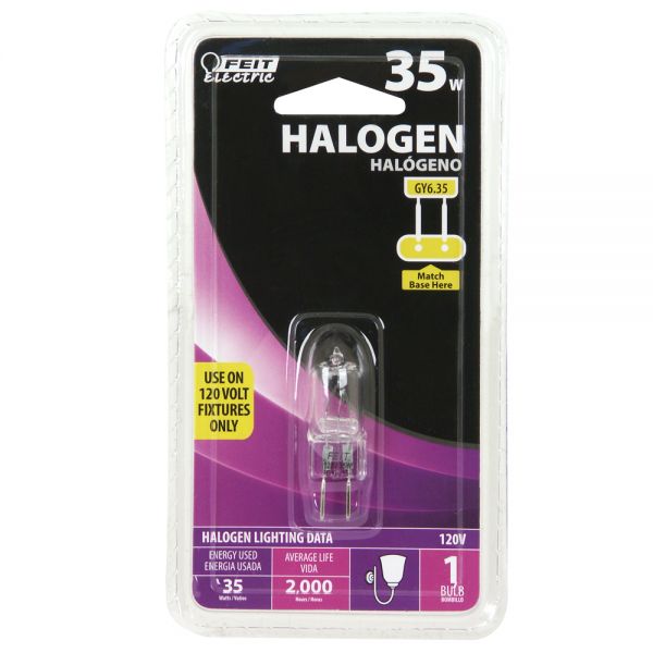 Feit Electric BPQ35T4/JCD Halogen Light Bulb, 35 Watts, 120 Volt