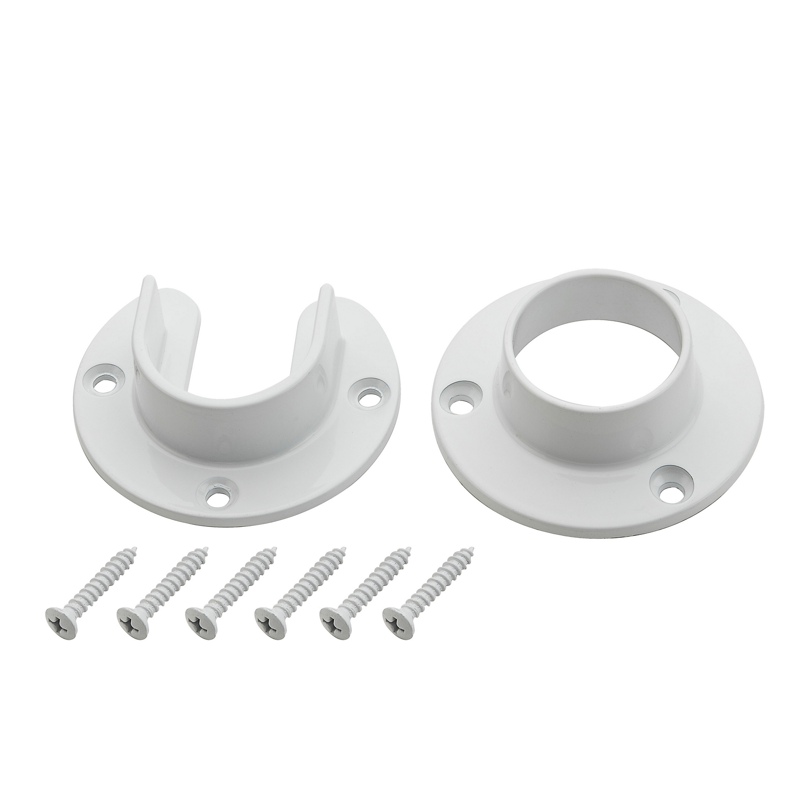 Stanley National S822083 Stanley Home Designs 1-5/16 In. Zinc Closet Rod Socket, White (2-Pack) S822083
