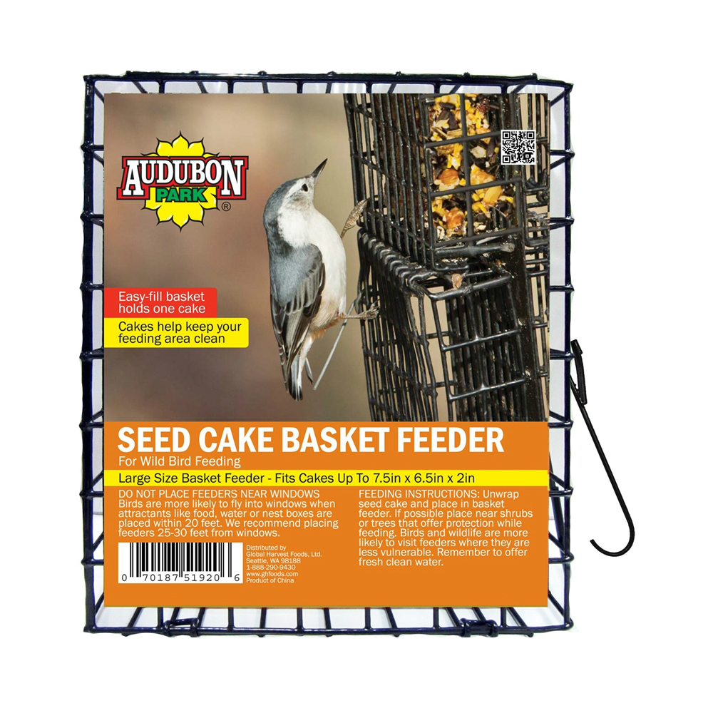Audubon Park 11236 Large Seed Cake Bird Seed Cake Cage, Black Vinyl Coated Metal
