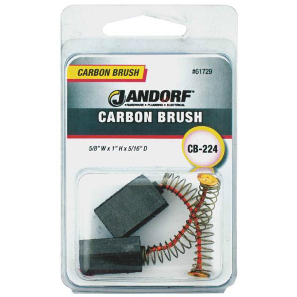 Jandorf 61729 CB224 Motor Carbon Brushes, 1" x 5/8" x 5/16"