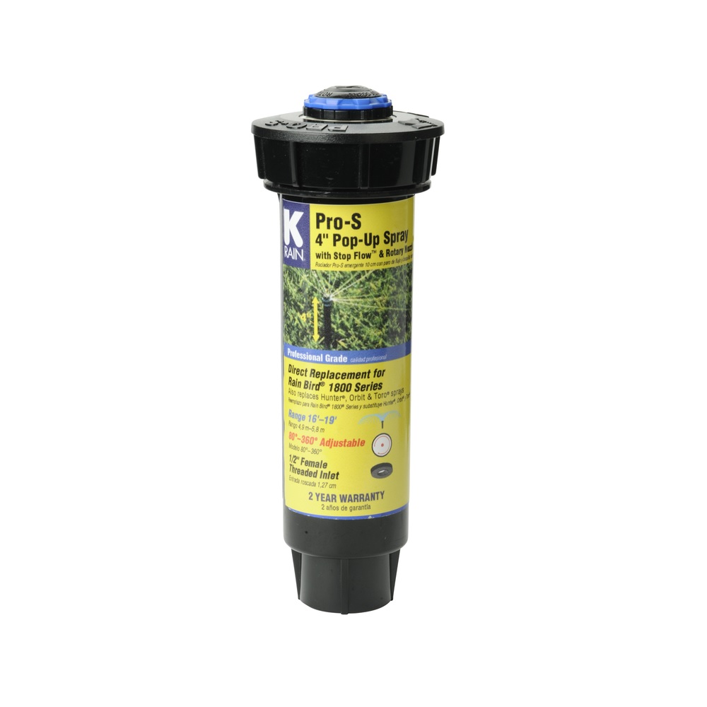 K-Rain 30652 Pro-S Adjustable Pop-Up Spray Head, 4", Black
