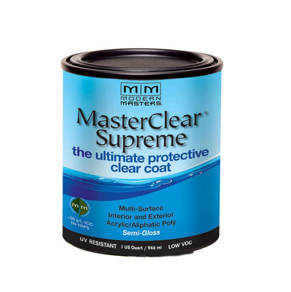 Modern Masters MCS90332 MasterClear Supreme Water-Based Protective Coating, Semi-Gloss, 1 Quart