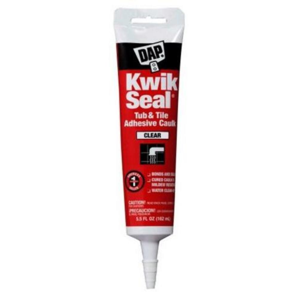 Dap 18008 Kwik Seal Tub & Tile Adhesive Caulk, Clear, 5.5 Oz