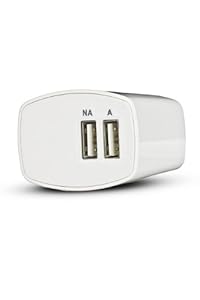 PowerGen White 2.4-Amp (12 Watt) Dual USB Wall Charger w/Sviwal Plug Designed for Apple and Android Devices