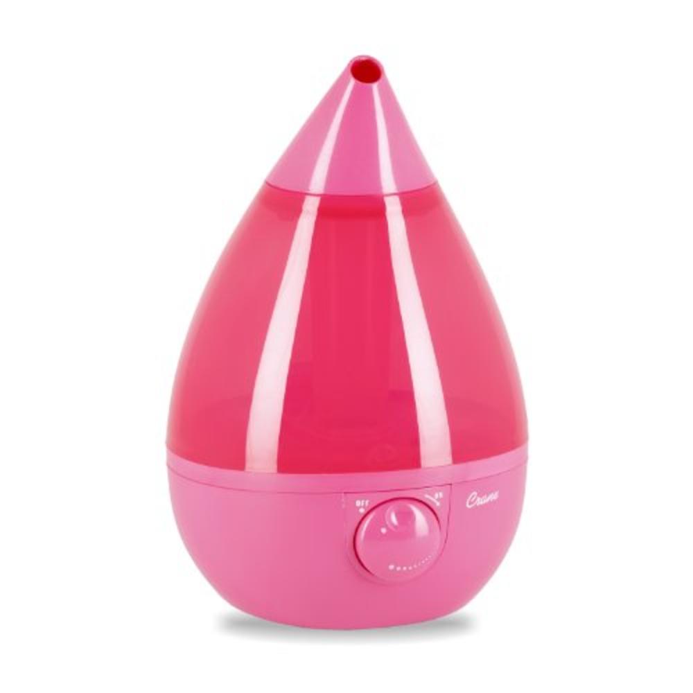 MMP Crane Drop Shape Ultrasonic Cool Mist Humidifier with 2.3 Gallon output per day - Pink