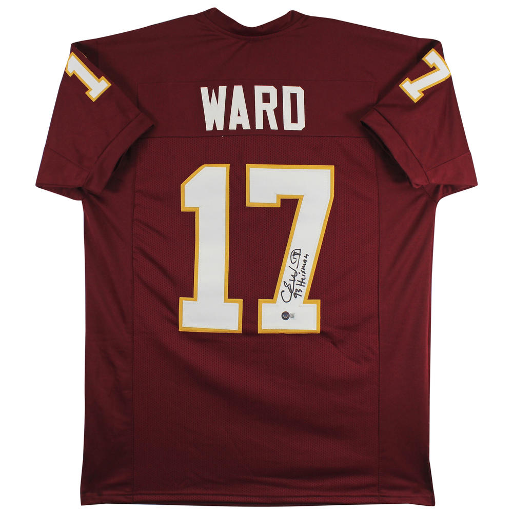 Press Pass Collectibles Florida State Charlie Ward "93 Heisman" Signed Maroon Pro Style Jersey BAS
