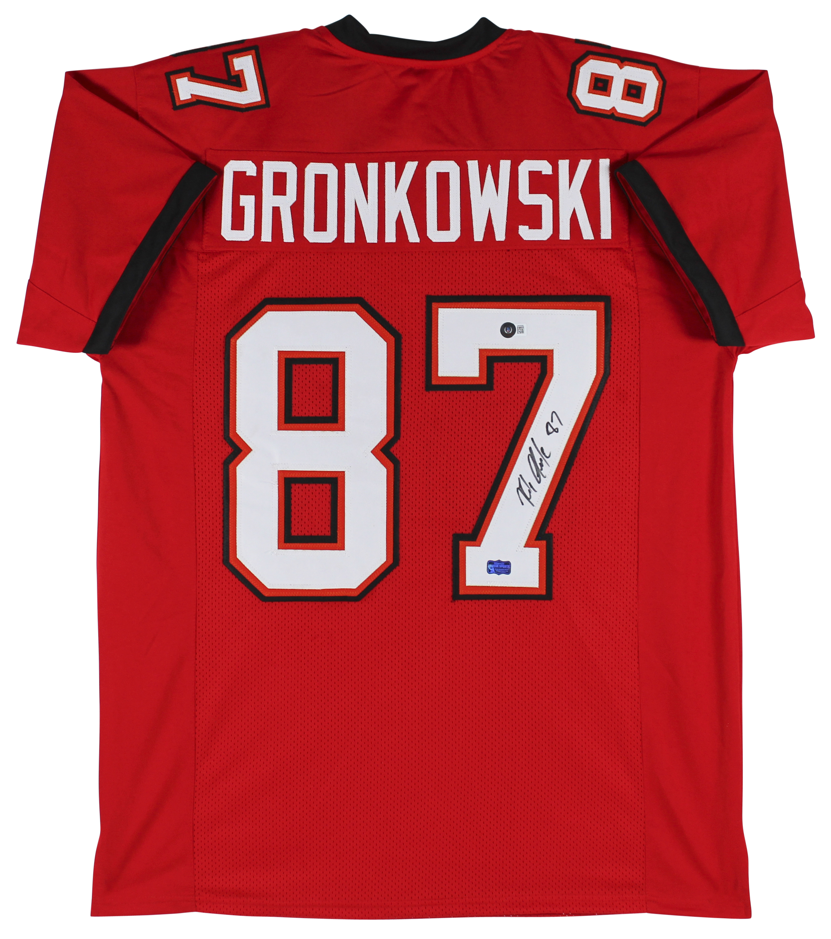 Press Pass Collectibles Rob Gronkowski Authentic Signed Red Pro Style Jersey Autographed BAS Witnessed