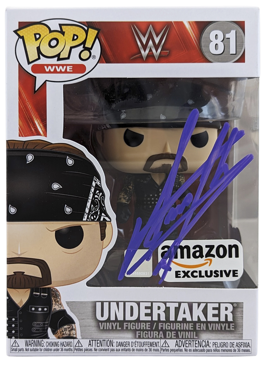 Press Pass Collectibles The Undertaker Authentic Signed WWE #81 Funko Pop Vinyl Figure BAS Witnessed