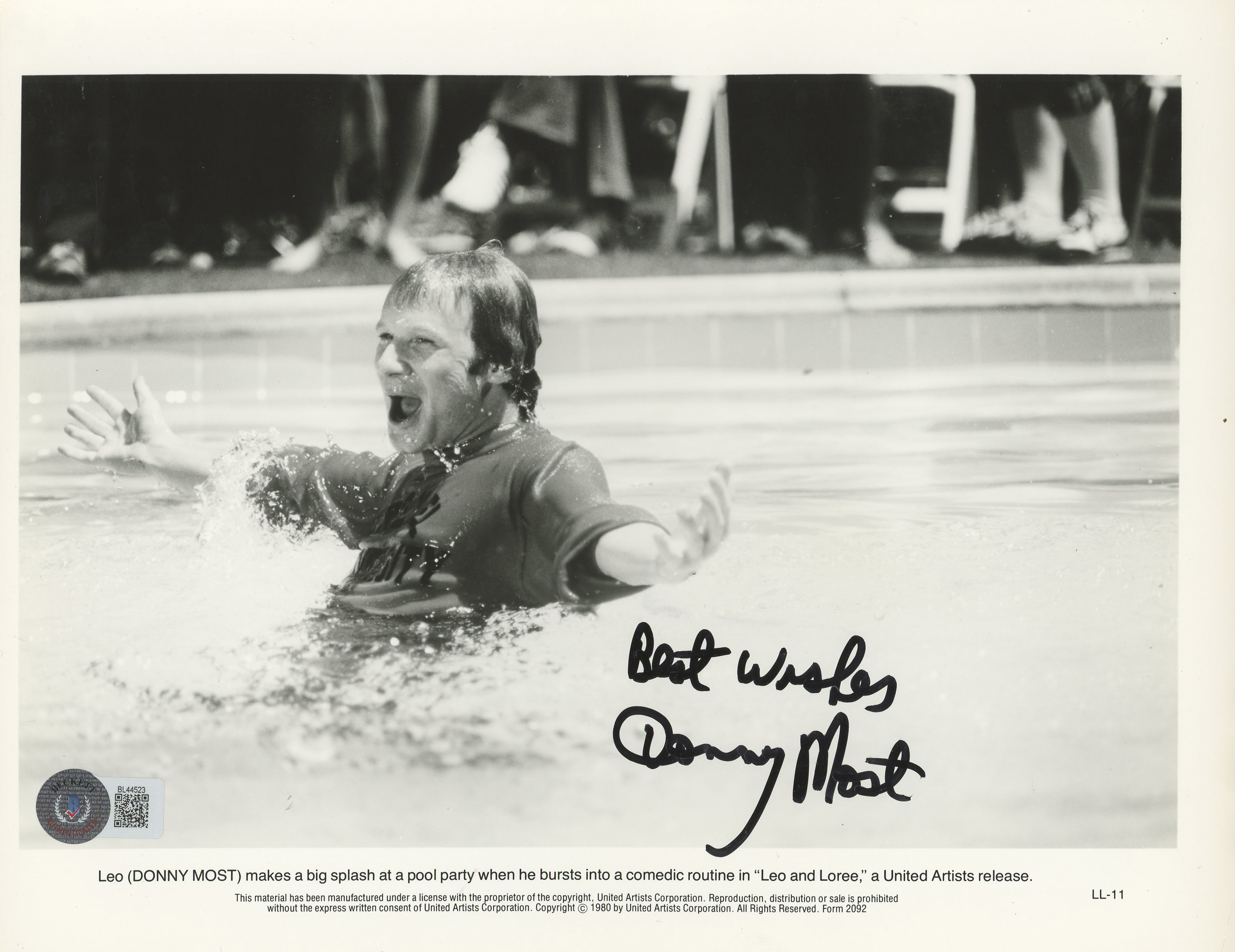 Press Pass Collectibles Donny Most Leo and Loree "Best Wishes" Authentic Signed 8x10 Photo BAS #BL44523