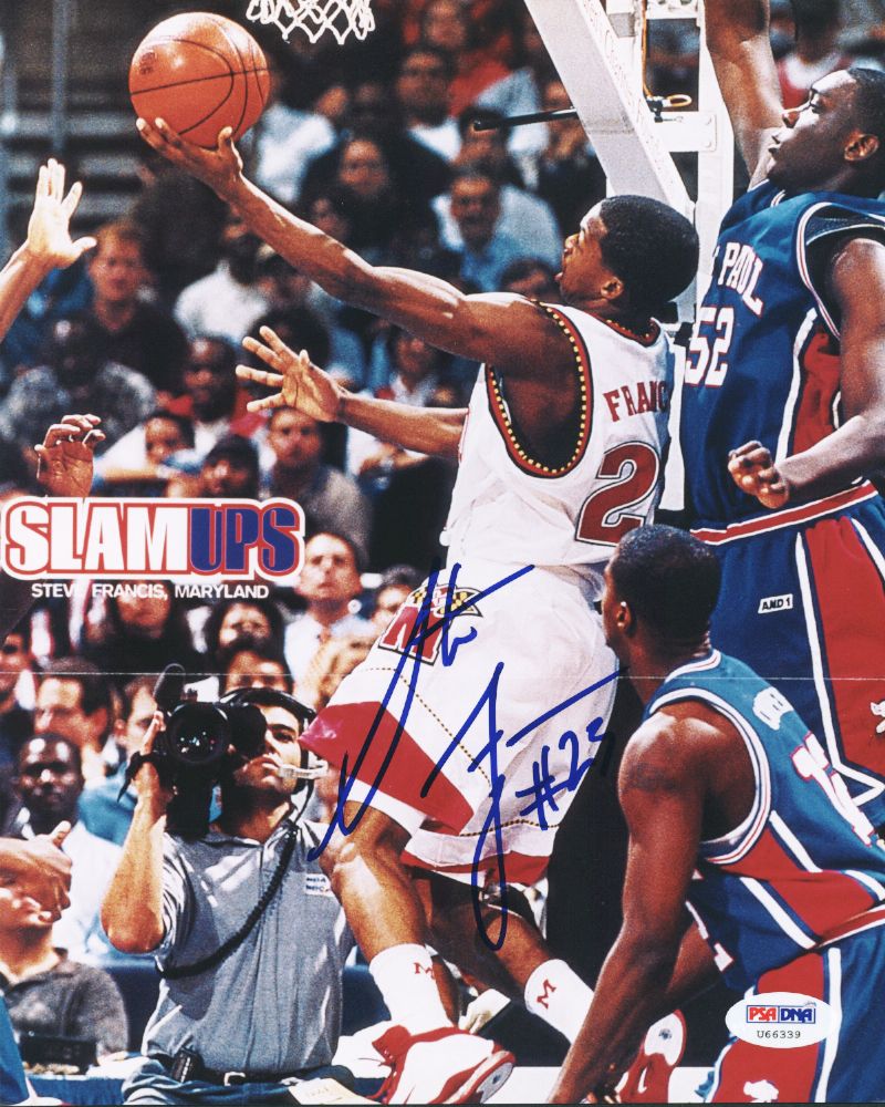 Press Pass Collectibles MARYLAND STEVE FRANCIS SIGNED AUTHENTIC 8X10 PHOTO AUTOGRAPHED PSA/DNA #U66339