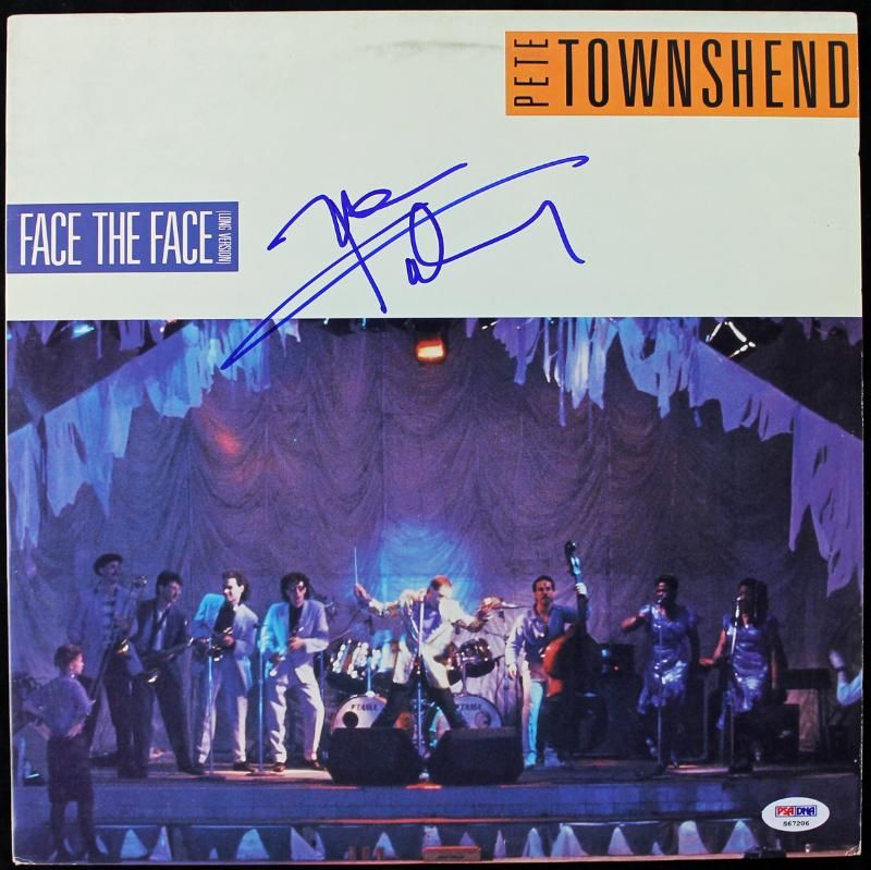 Press Pass Collectibles PETE TOWNSHEND THE WHO FACE THE FACE SIGNED ALBUM COVER AUTOGRAPH PSA #S67206