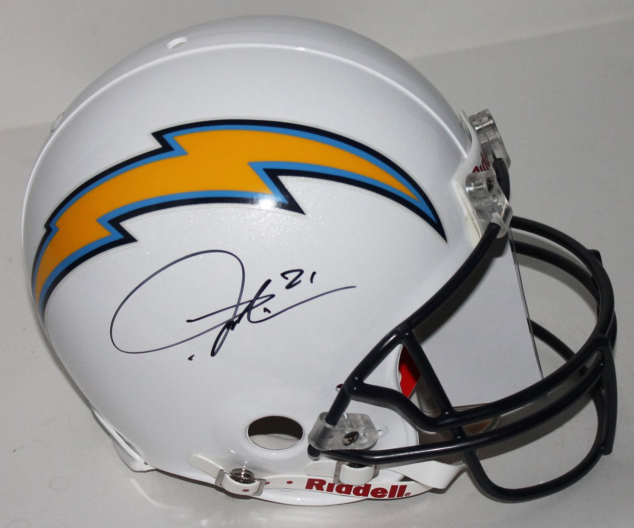 Press Pass Collectibles CHARGERS LADAINIAN TOMLINSON SIGNED AUTHENTIC FULL SIZE HELMET PSA/DNA