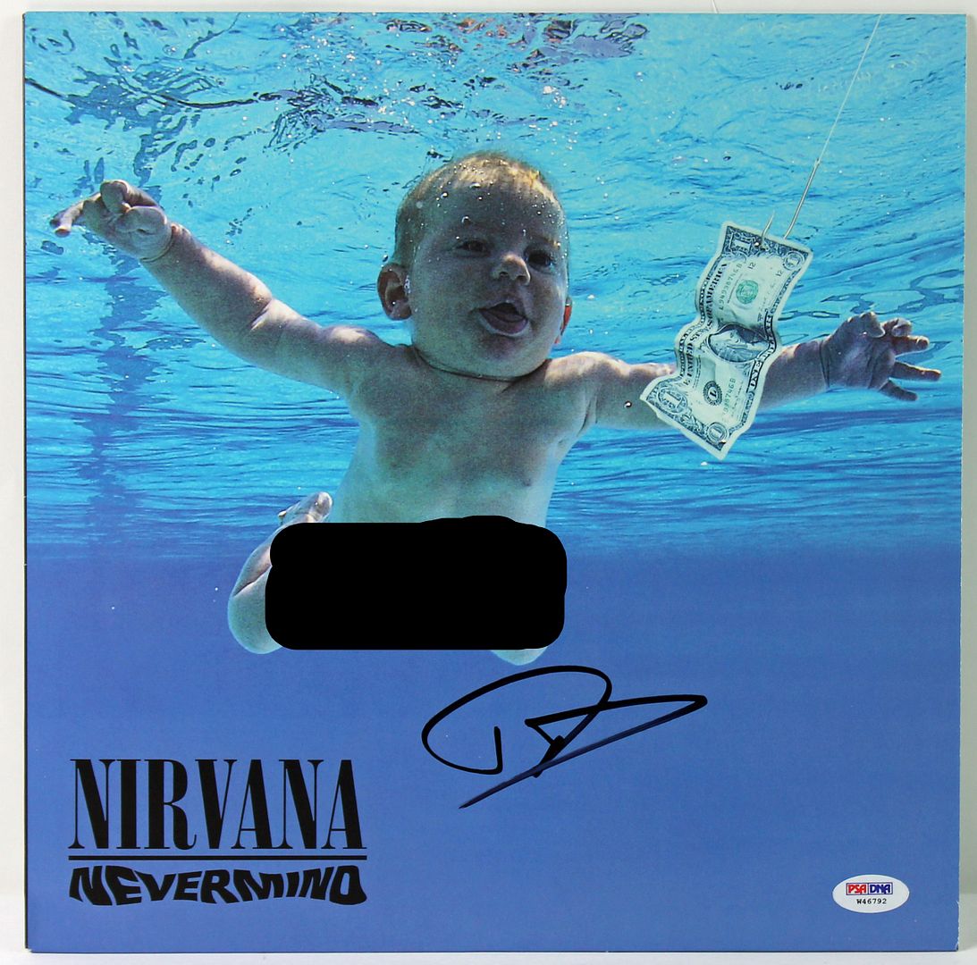 Press Pass Collectibles Dave Grohl Nirvana Nevermind Authentic Signed Album Cover Psa Dna W46792