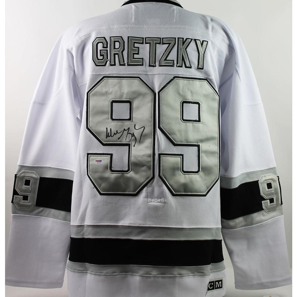 Press Pass Collectibles KINGS WAYNE GRETZKY AUTHENTIC SIGNED JERSEY WHITE AUTOGRAPHED PSA/DNA #W06170