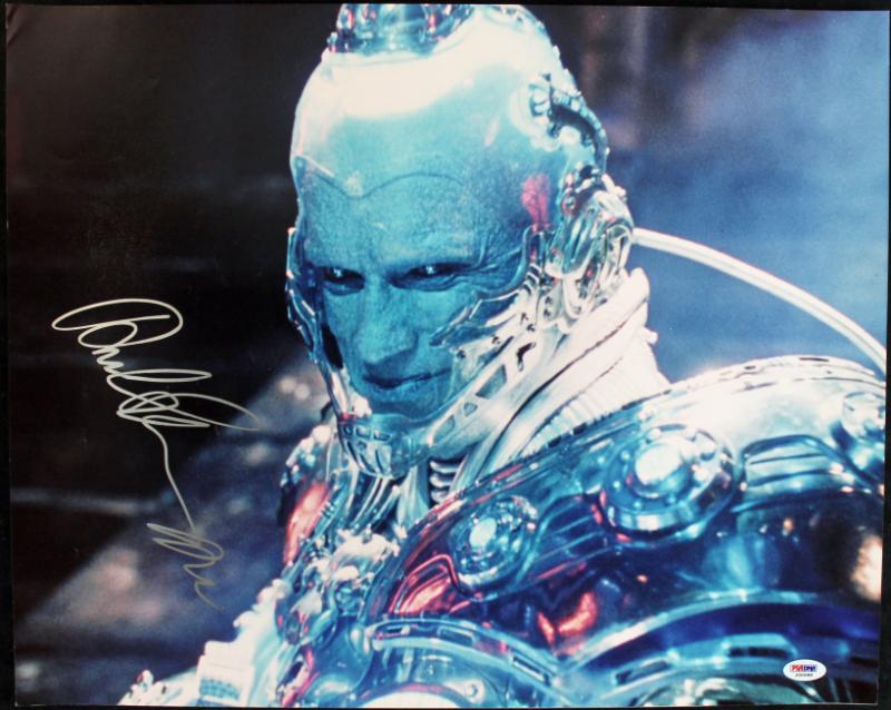 Press Pass Collectibles Arnold Schwarzenegger Mr Freeze Signed Authentic 16x Photo Psa Dna J000