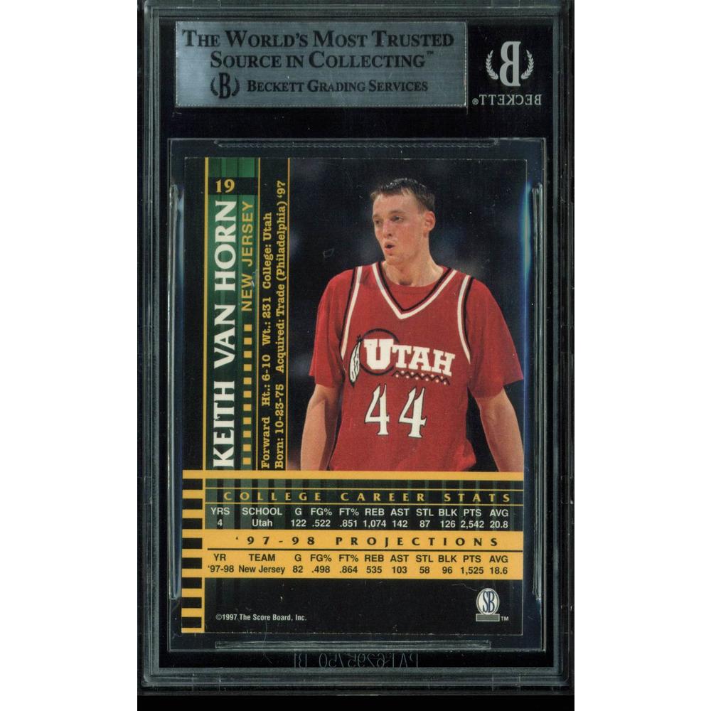 Press Pass Collectibles Nets Keith Van Horn Signed Card 1997 Score Board Players Club RC #19 BAS Slabbed