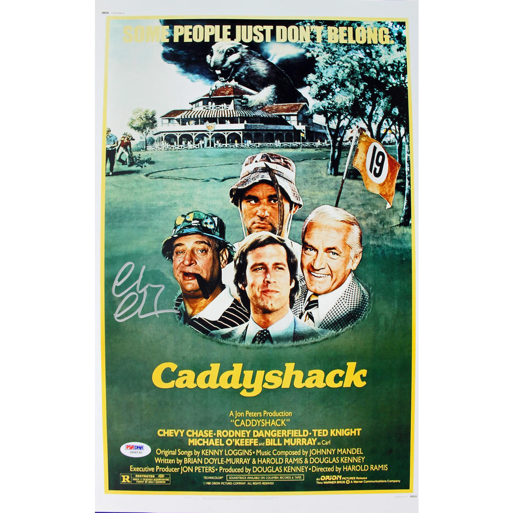Press Pass Collectibles Chevy Chase Authentic Signed 11x17 Caddyshack Mini Movie Poster PSA/DNA