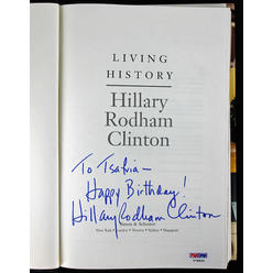 Press Pass Collectibles Hillary "Rodham" Clinton Authentic Signed Living History Book PSA/DNA #V78866