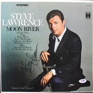 Press Pass Collectibles Steve Lawrence Moon River Signed Album Cover W Vinyl Psa Dna V16016