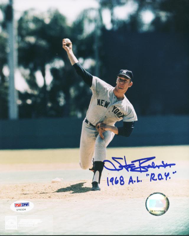 Press Pass Collectibles Yankees Stan Bahnsen '1968 Al Roy' Signed Authentic 8X10 Photo PSA/DNA #U70334