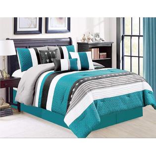 Stripe Bedding Comforter Sets, Teal Twin Bed Comforter