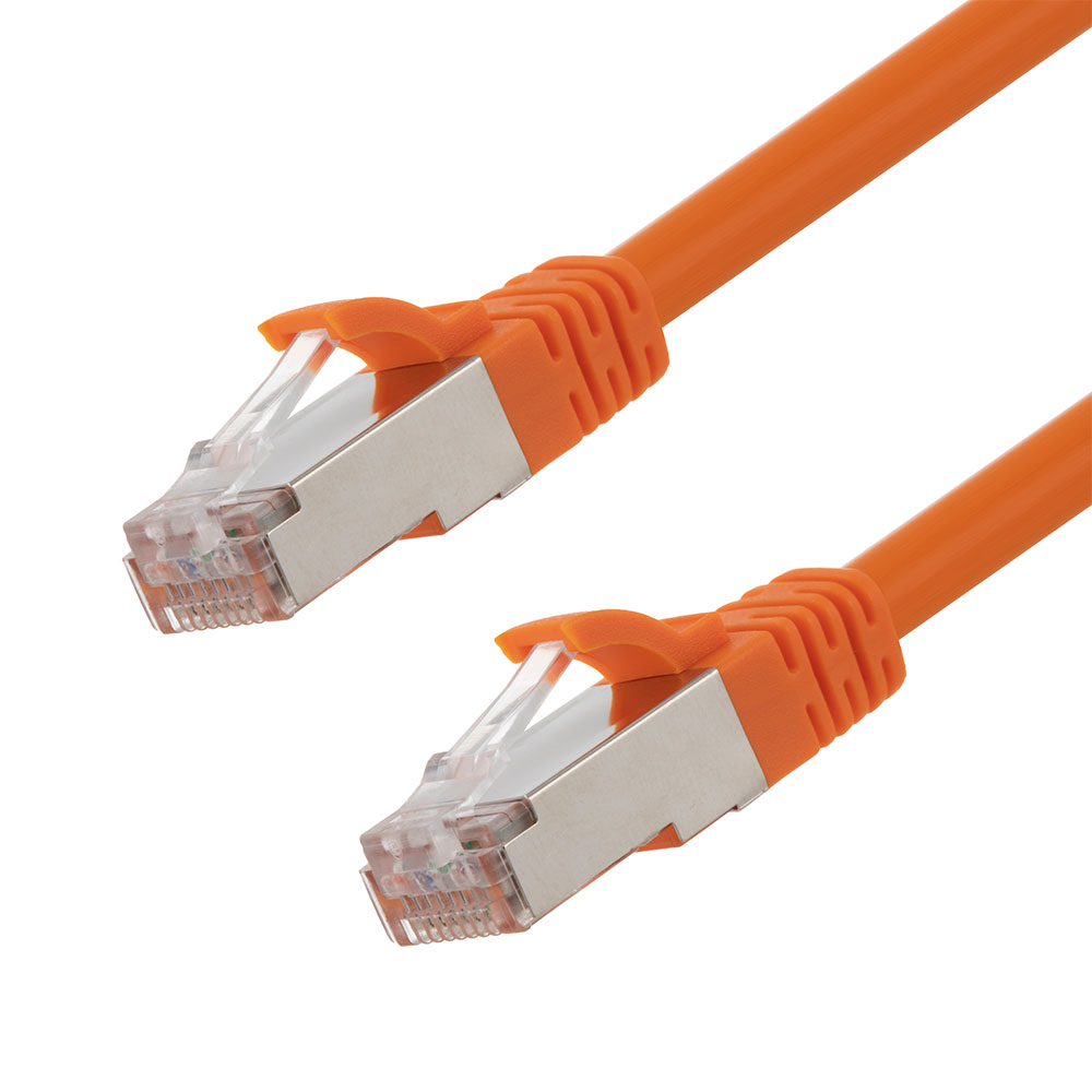 NavePoint Ethernet Patch Cable CAT6A, S/FTP, 26AWG, 1 Ft,  5 pack, Orange