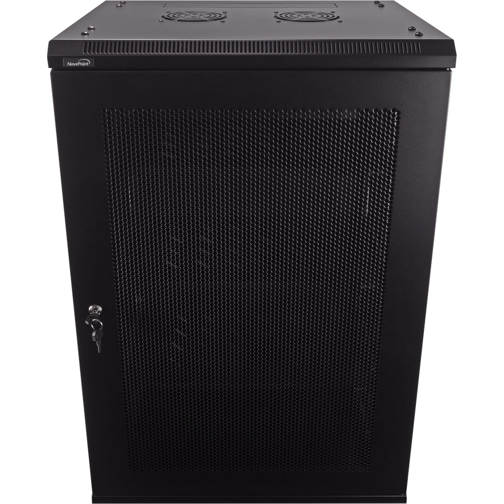 NavePoint 18U 450mm Depth Wallmount  Networking Perforated Cabinet with Shelves (Pro Series)