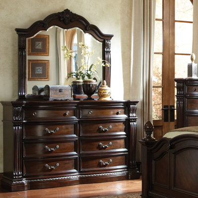 Standard Furniture Churchill 8 Drawer Dresser With Mirror Home Bedroom Dressers Chests Furniture Churchill 8 Drawer Dresser, Grand Designs By Standard Furniture
