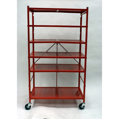 Origami R5 Foldable Metal 61 62 H Nine Shelf Shelving Unit Finish R5 Foldable Metal 61 62 H Nine Shelf Shelving Unit Finish Red