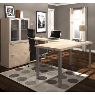 Bestar I3 1 Piece U Shaped Desk Office Suite Finish Northern Bestar I3 1 Piece U Shaped Desk Office