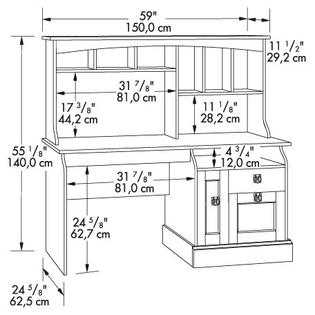 Sauder Graham Hill Computer Desk With Hutch Home Furniture